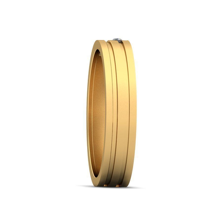 Simple Gold Ring With Diamonds 9 3D print model_4