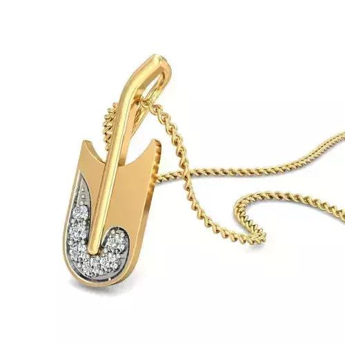 Guitar Shaped Gold Pendant With Diamonds 3D print model