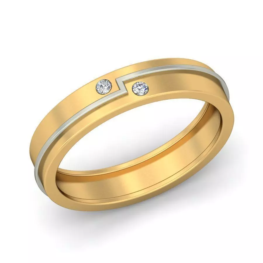 Gold Ring With Diamonds 29 3D print model_0