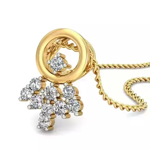 Round Shaped Gold Pendant With Diamonds 28