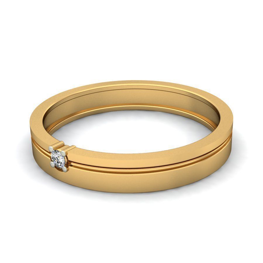 Simple Gold Ring With Diamonds 11 3D print model_5