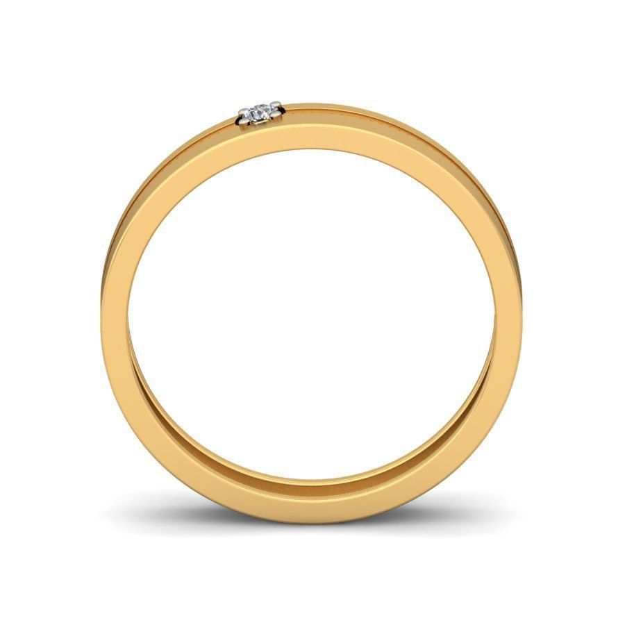 Simple Gold Ring With Diamonds 11 3D print model_3