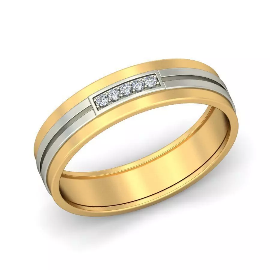 Multi Metal Engagement Ring With Diamonds 25 3D print model