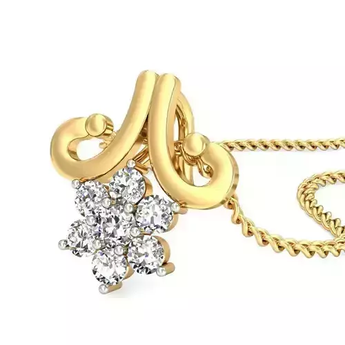 Flower Shaped Gold Pendant 1