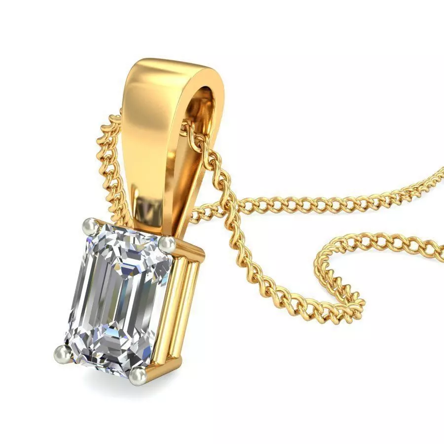Gold Pendant With Diamonds 206 3D print model