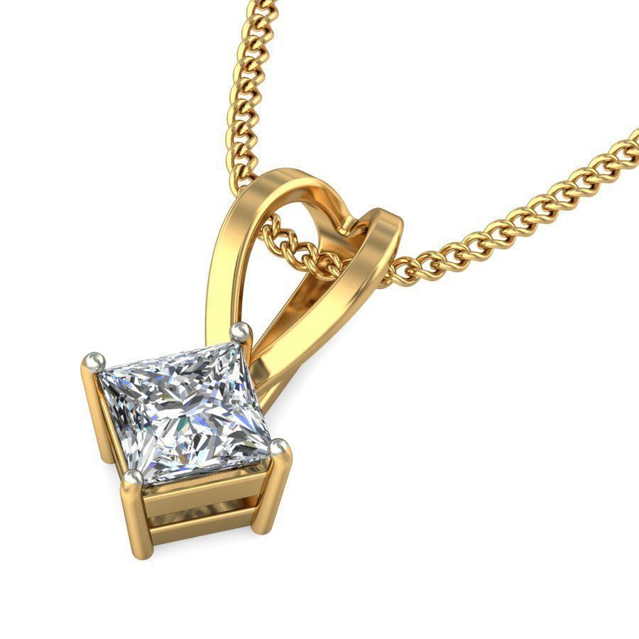 Gold Pendant With Diamonds 212 3D print model_7