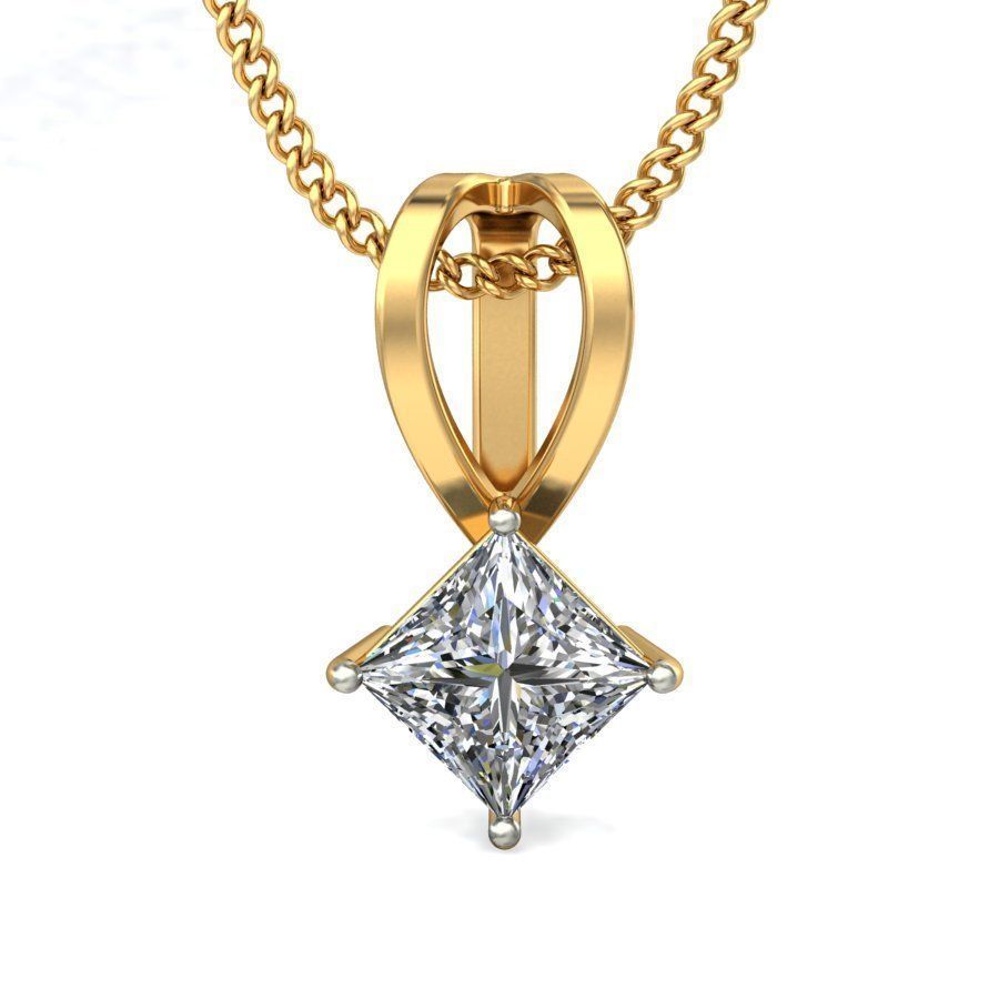 Gold Pendant With Diamonds 212 3D print model_1