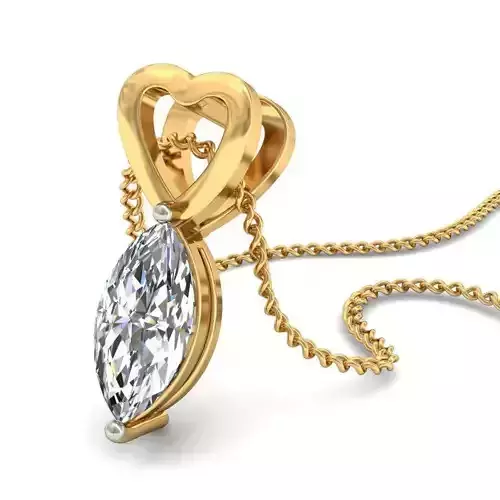 Marquise Shaped Gold Pendant With Diamonds 23