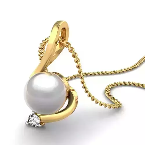 Gold Pendant With Pearl 2
