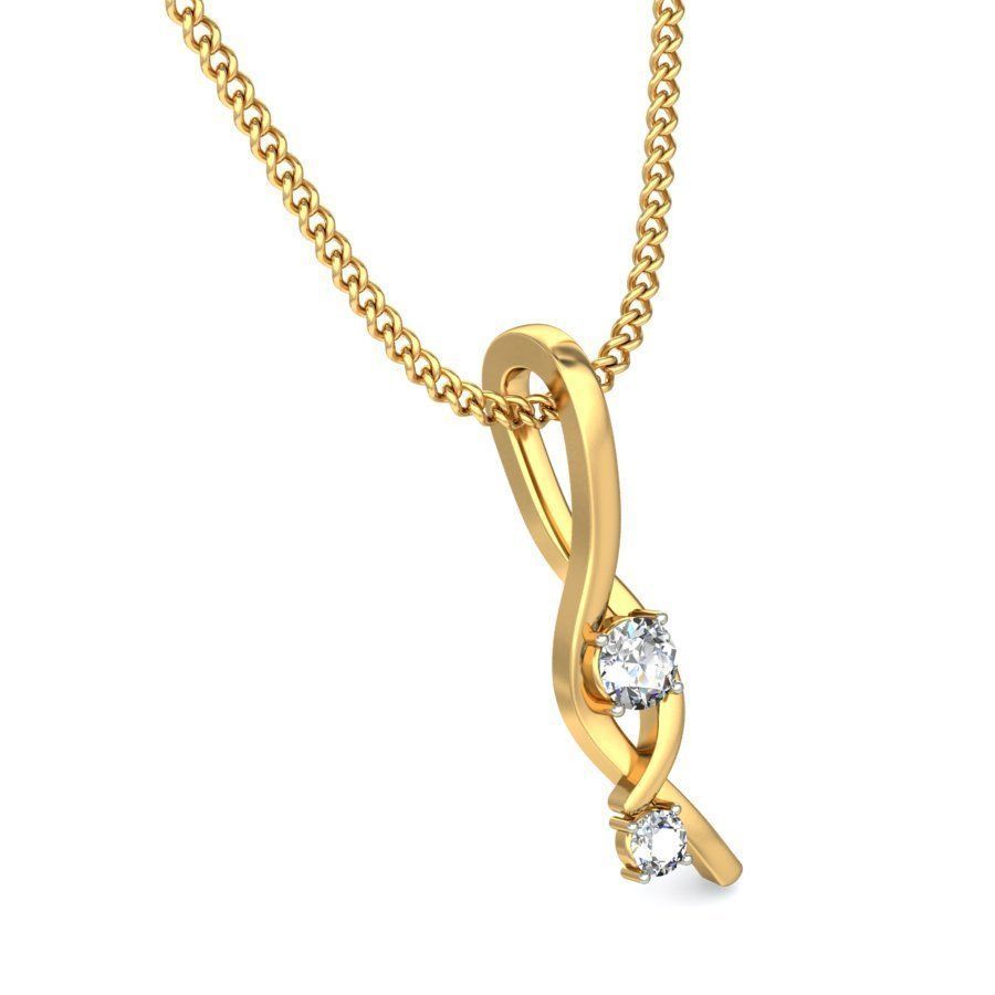 Gold Pendant With Diamonds 213 3D print model_4