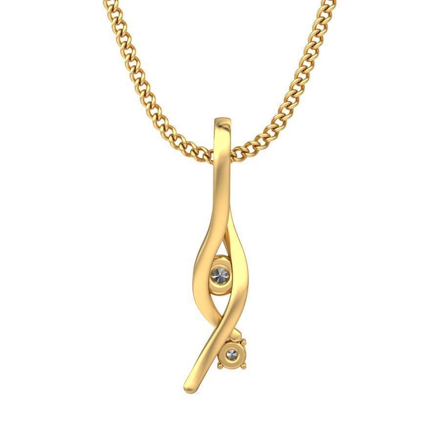 Gold Pendant With Diamonds 213 3D print model_3