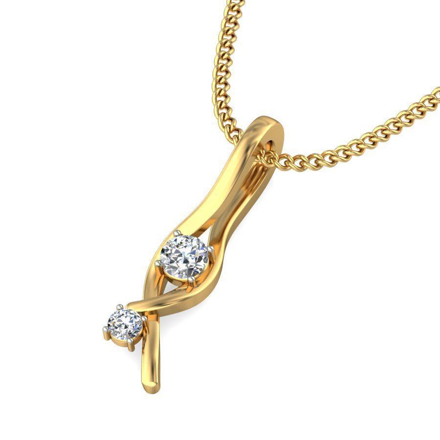 Gold Pendant With Diamonds 213 3D print model_5