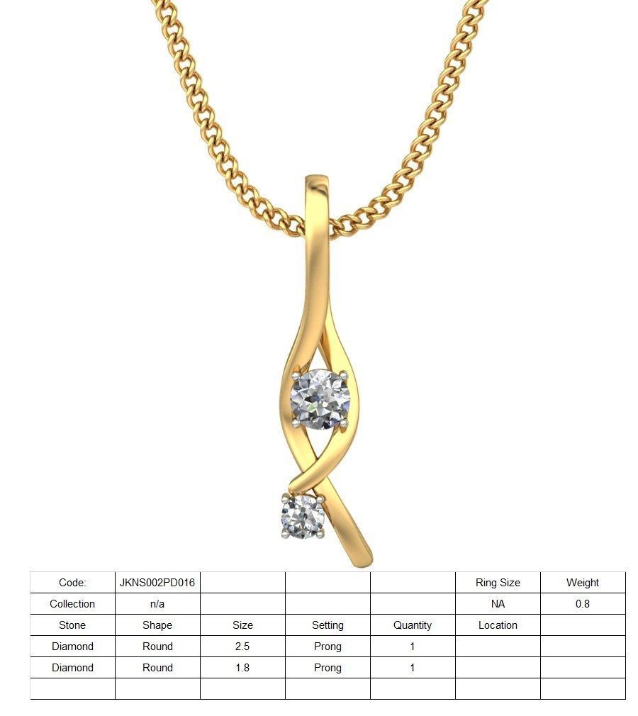 Gold Pendant With Diamonds 213 3D print model_1