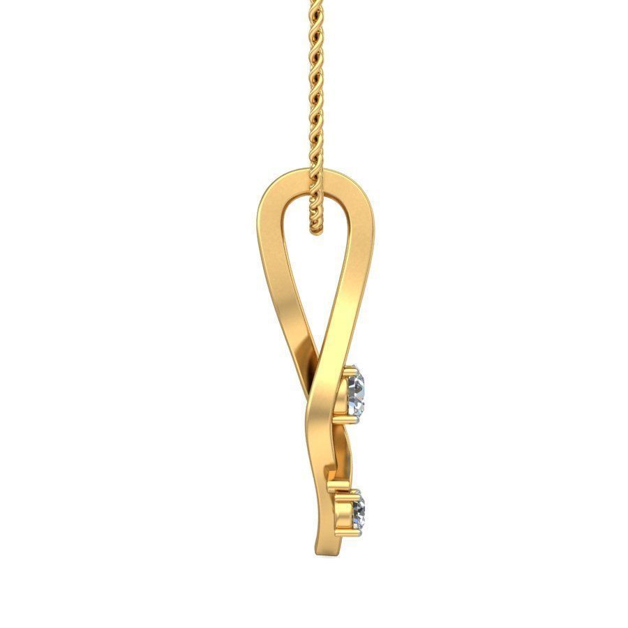 Gold Pendant With Diamonds 213 3D print model_2