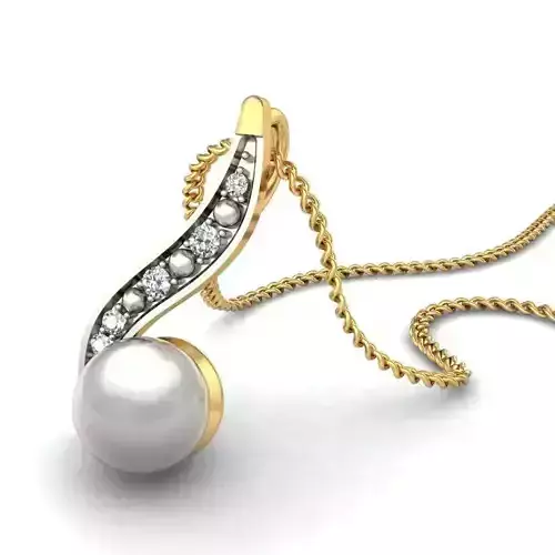 Gold Pendant With Pearl 3