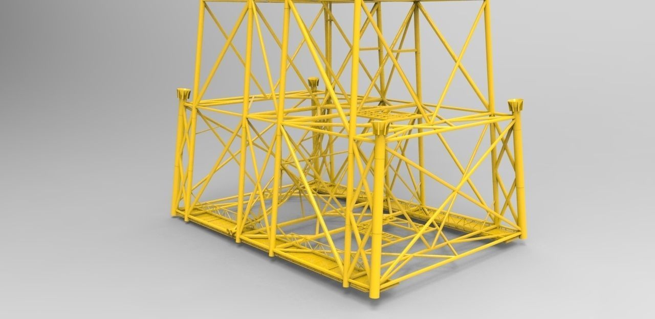 8-pile jacket free 3D model | CGTrader