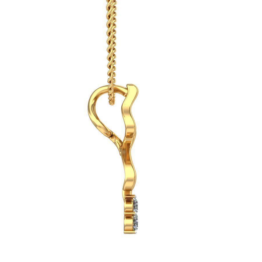Swirl Gold Pendant With Diamonds 1 3D print model_2