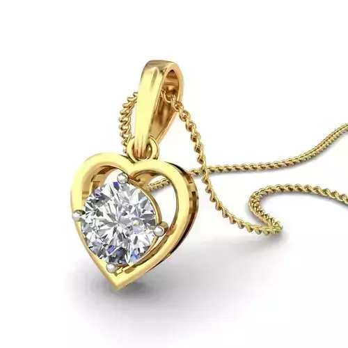 Heart Shaped Gold Pendant With Diamonds 47