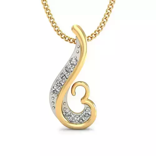 Loop Shaped Pendant With Diamonds 2