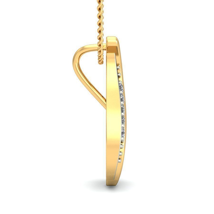 Loop Shaped Pendant With Diamonds 2 3D print model_1
