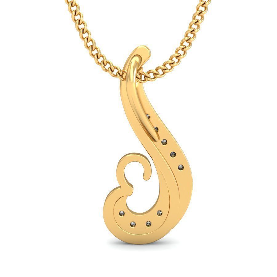 Loop Shaped Pendant With Diamonds 2 3D print model_2