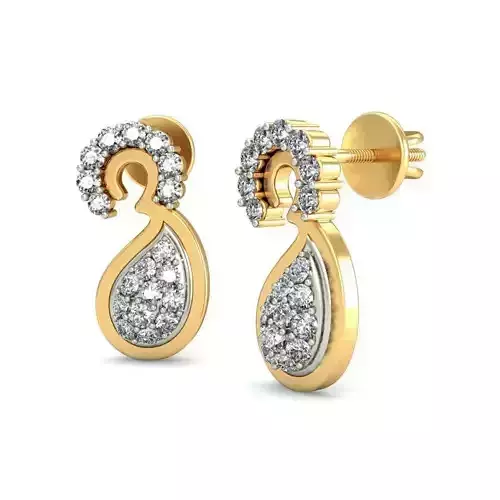 Mango Shaped Earrings With Diamonds 6