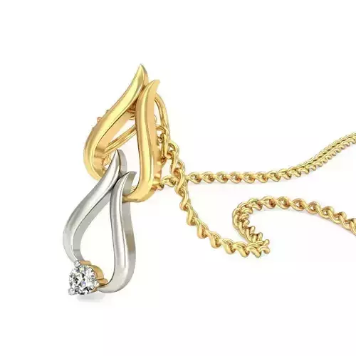 Multi Metal Pendant With Diamonds 4