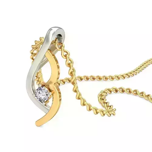 Multi Metal Loop Pendant With Diamonds 1