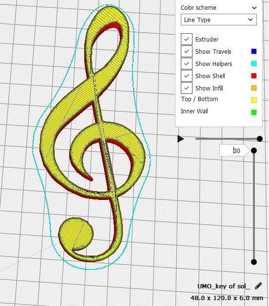 Key of sol  3D print model_4