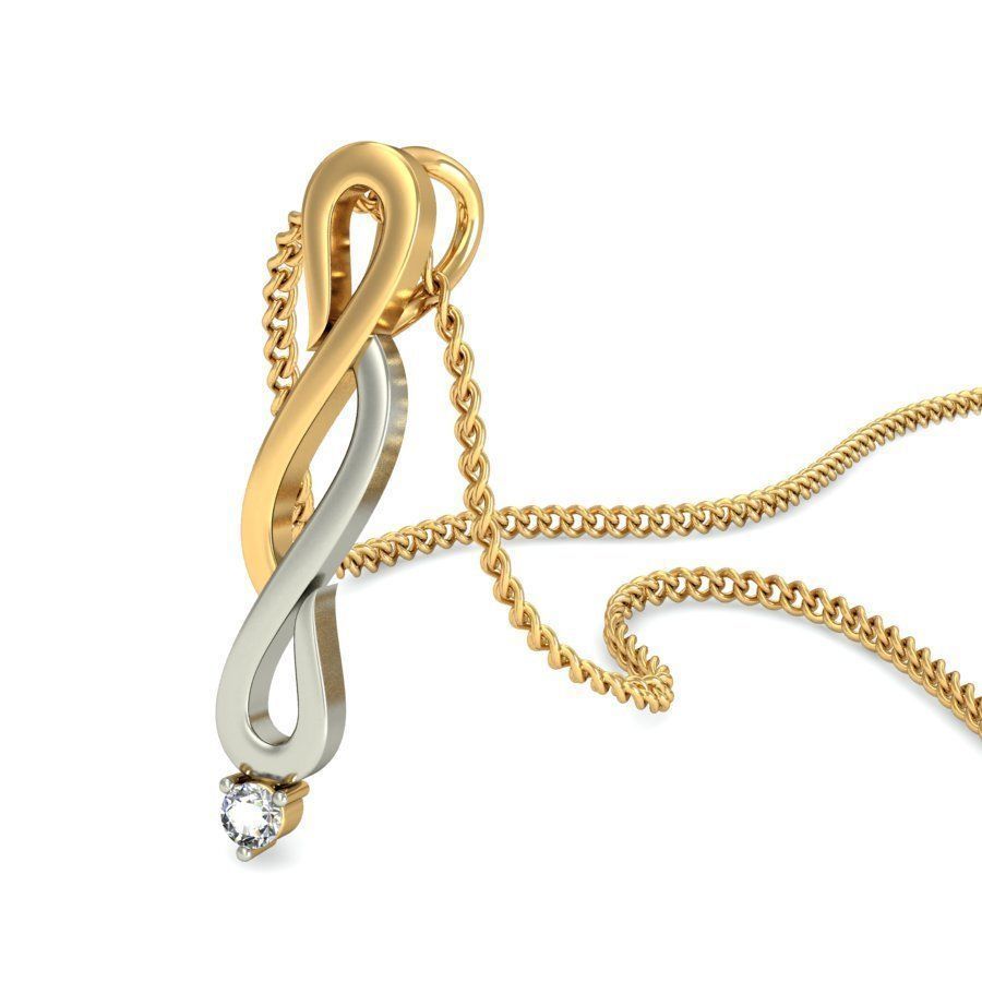 Multi Metal Pendant With Diamonds 5 3D print model_7