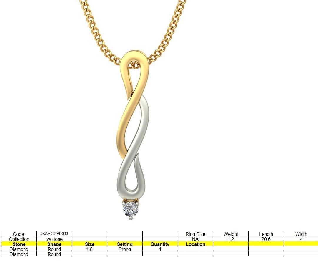 Multi Metal Pendant With Diamonds 5 3D print model_2