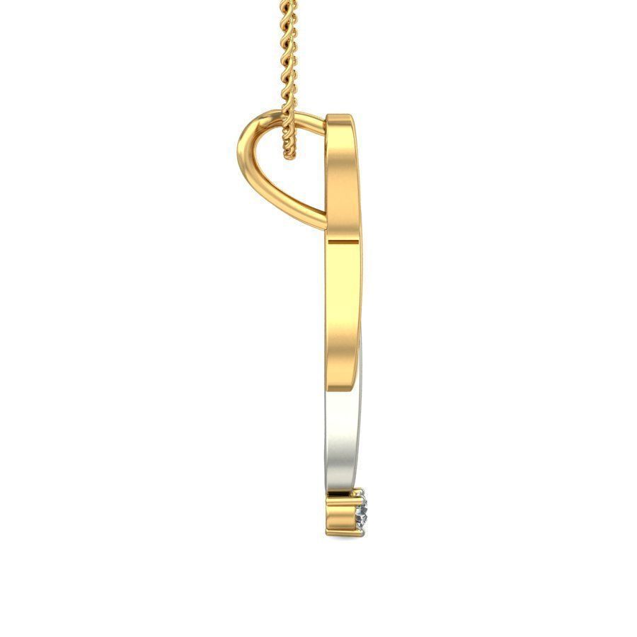 Multi Metal Pendant With Diamonds 5 3D print model_3
