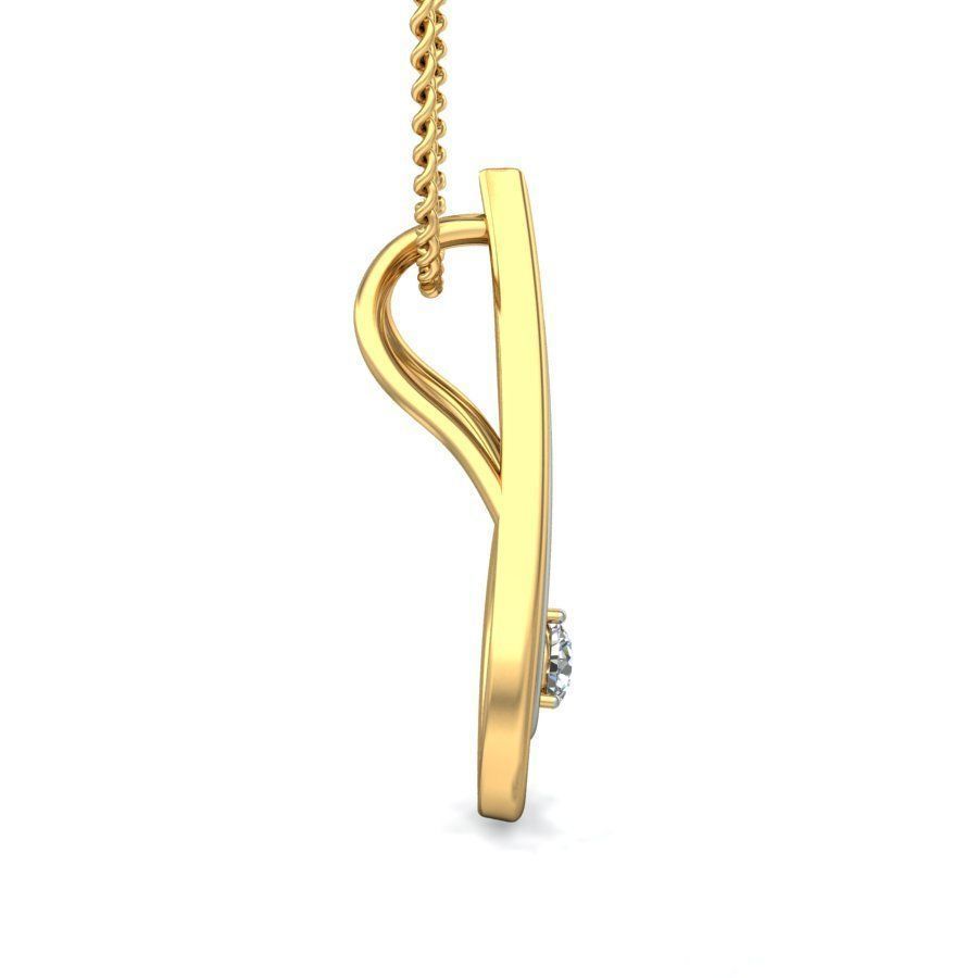 Drop Shaped Multi Metal Pendant With Diamonds 1 3D print model_3