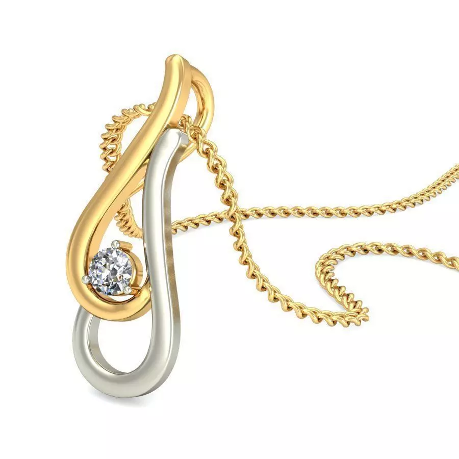 Multi Metal Pendant With Diamonds 6 3D print model_0