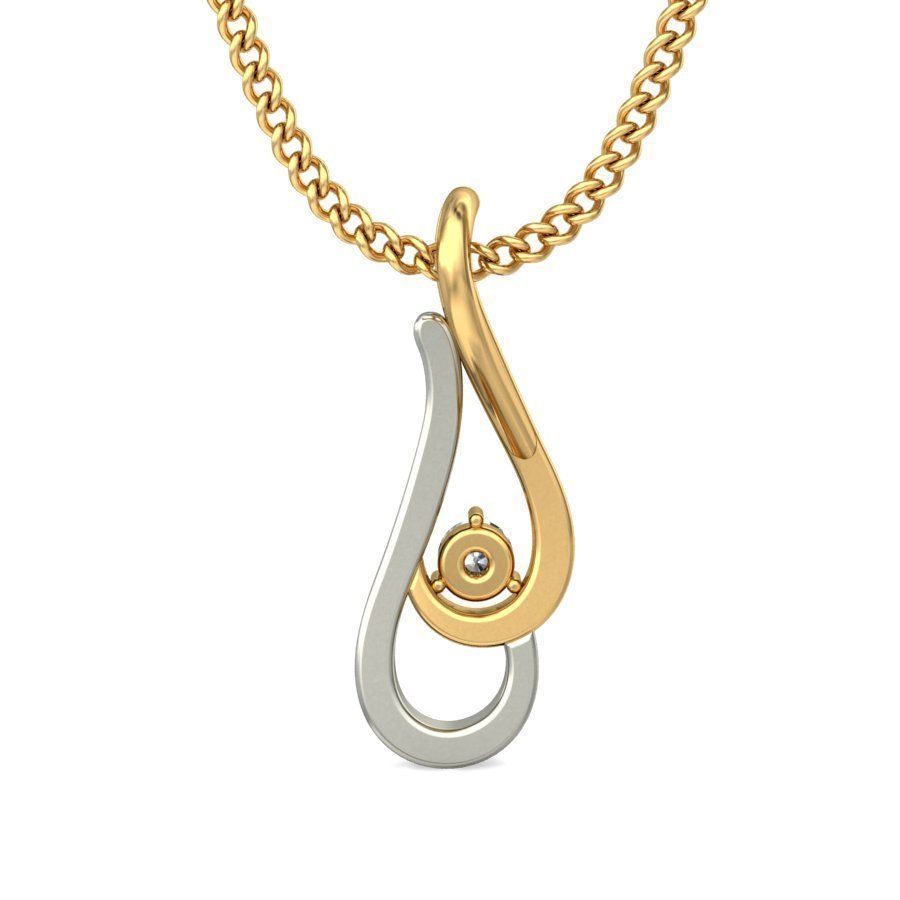 Multi Metal Pendant With Diamonds 6 3D print model_4
