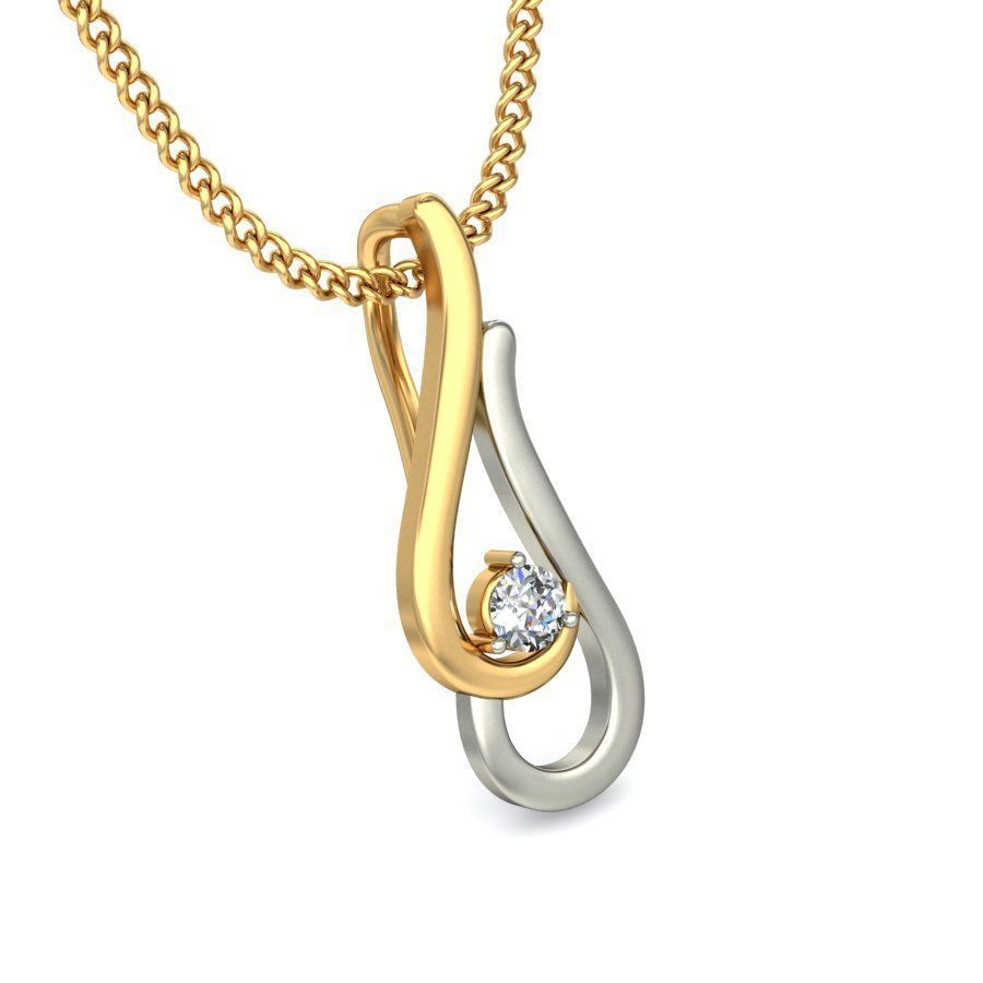 Multi Metal Pendant With Diamonds 6 3D print model_5