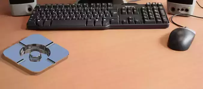 Ashtray computer mouse and keyboard on desk