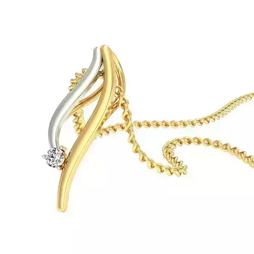 Multi Metal Pendant With Diamonds 10