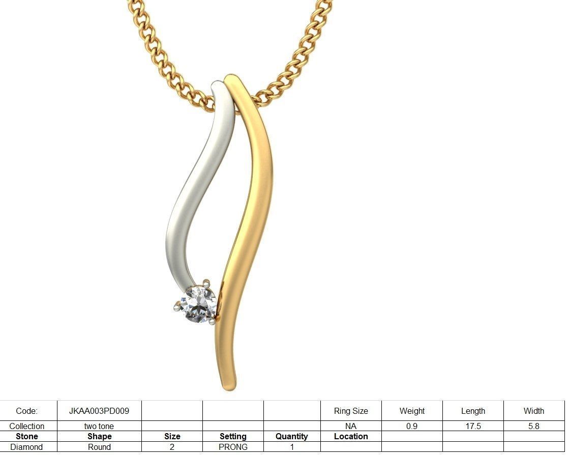 Multi Metal Pendant With Diamonds 10 3D print model_2