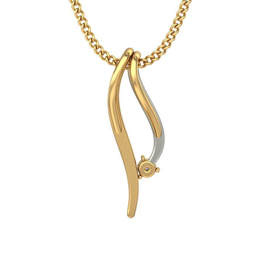 Multi Metal Pendant With Diamonds 10 3D print model_4