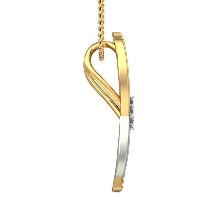 Twisted Multi Metal Pendant With Diamonds 1 3D print model_3
