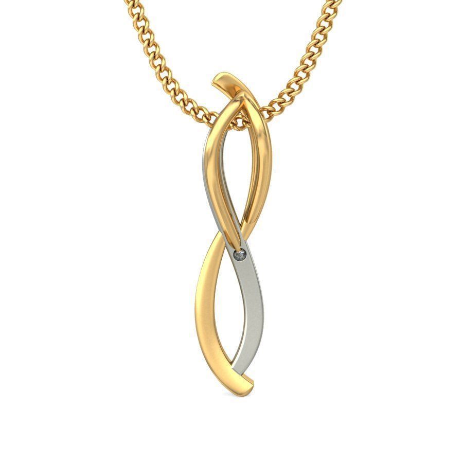 Twisted Multi Metal Pendant With Diamonds 1 3D print model_4