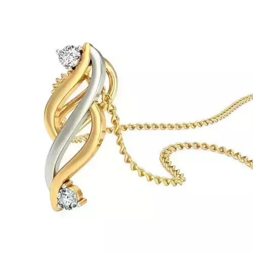 Multi Metal Pendant With Diamonds 11