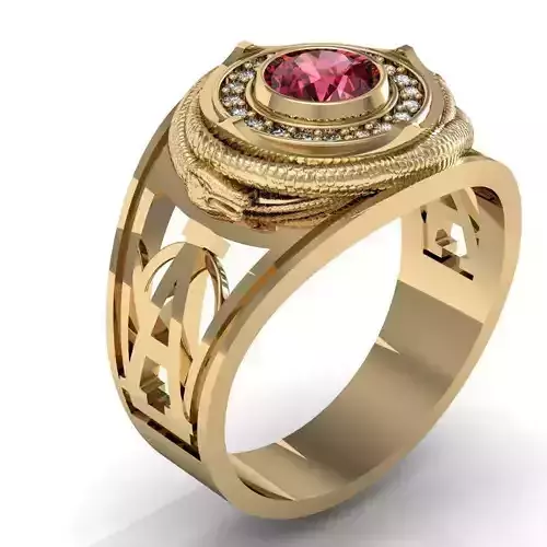 signet ring for men snakes   