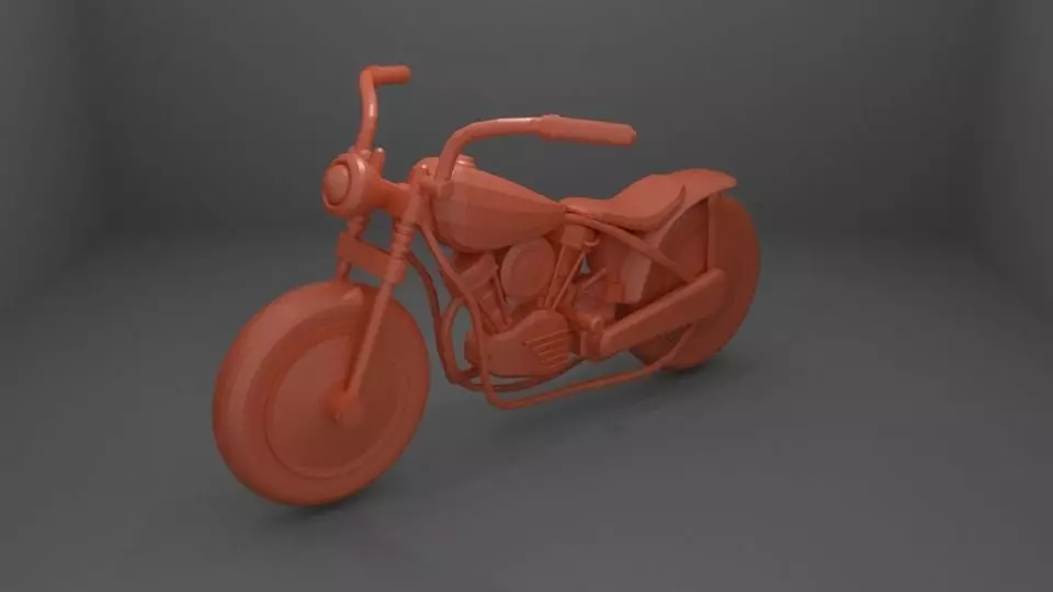 Chopper Motorcycle 3D print model_0