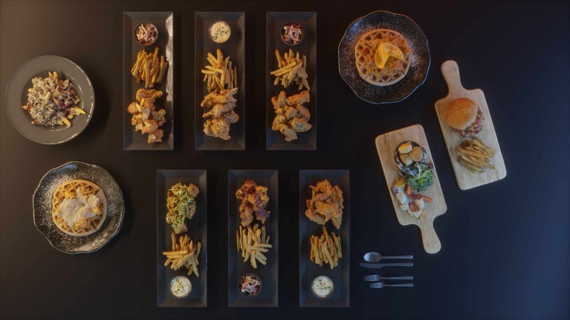 Fried chicken meal collection 3D model_6