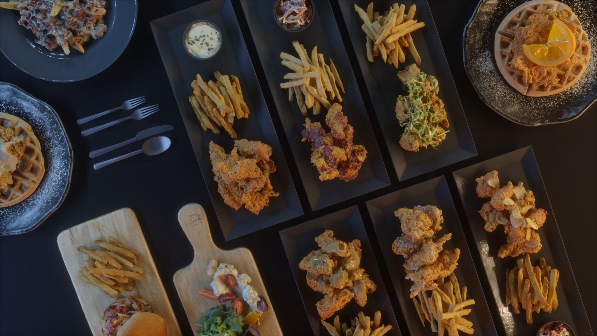 Fried chicken meal collection 3D model_4