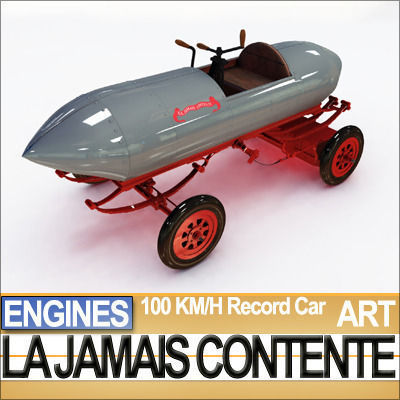 Record Car La Jamais Contente 3D model_2