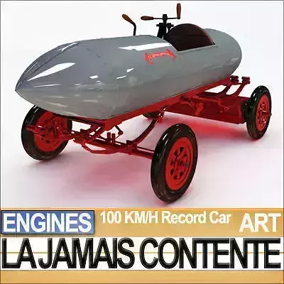Record Car La Jamais Contente 3D model
