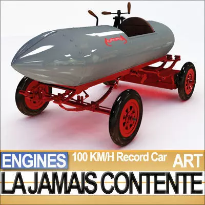Record Car La Jamais Contente 3D model_0